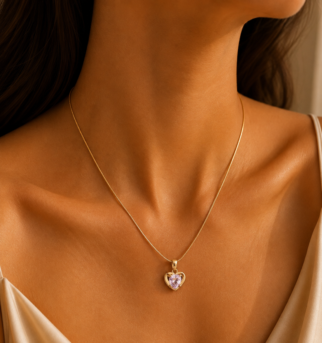 Blush Heart Pendant Necklace - House of Alanki