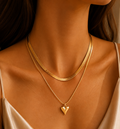 Golden Heart Layered Necklace - House of Alanki