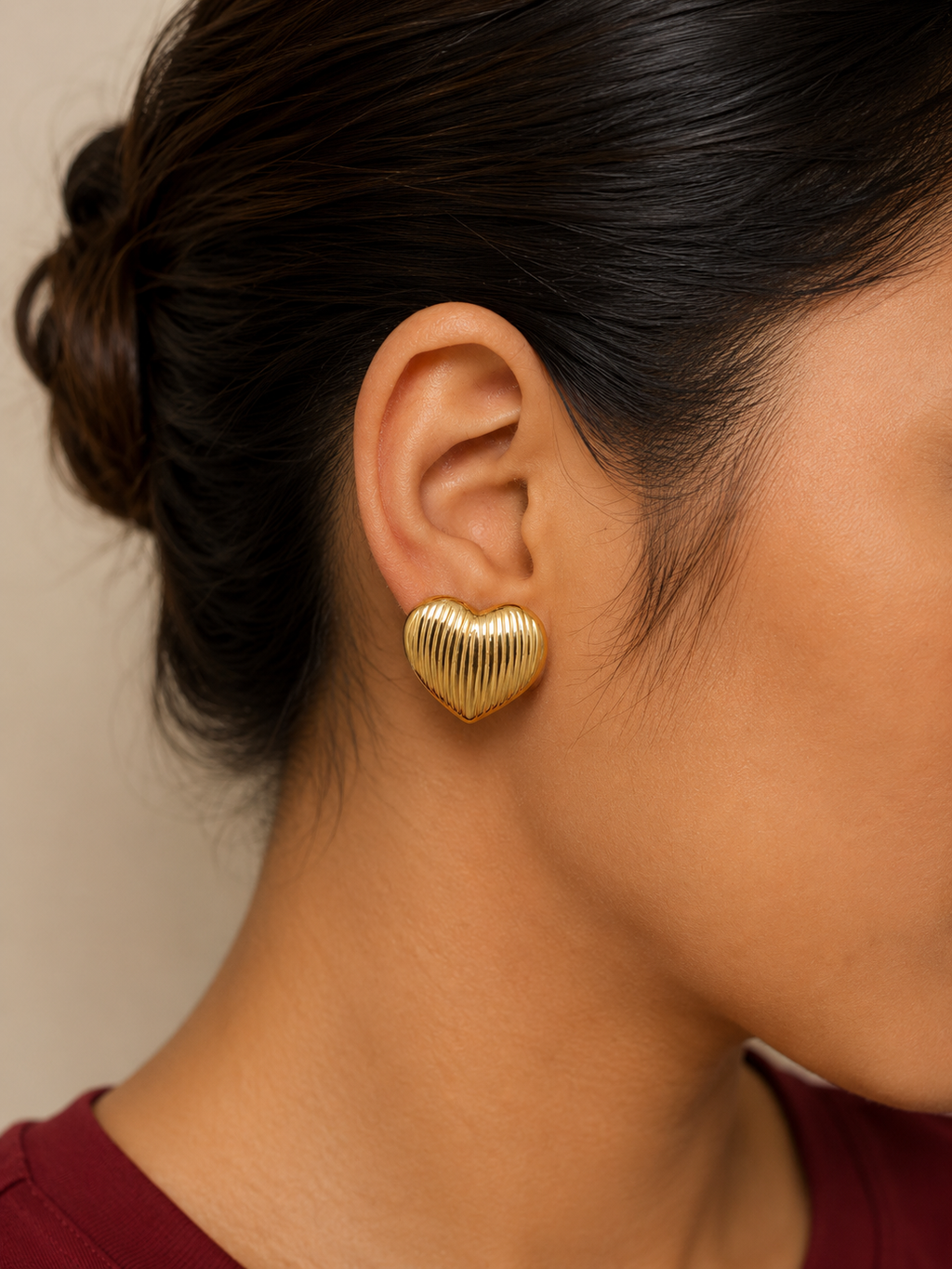 Alanki Aurelia Heart Stud Earrings - House of Alanki