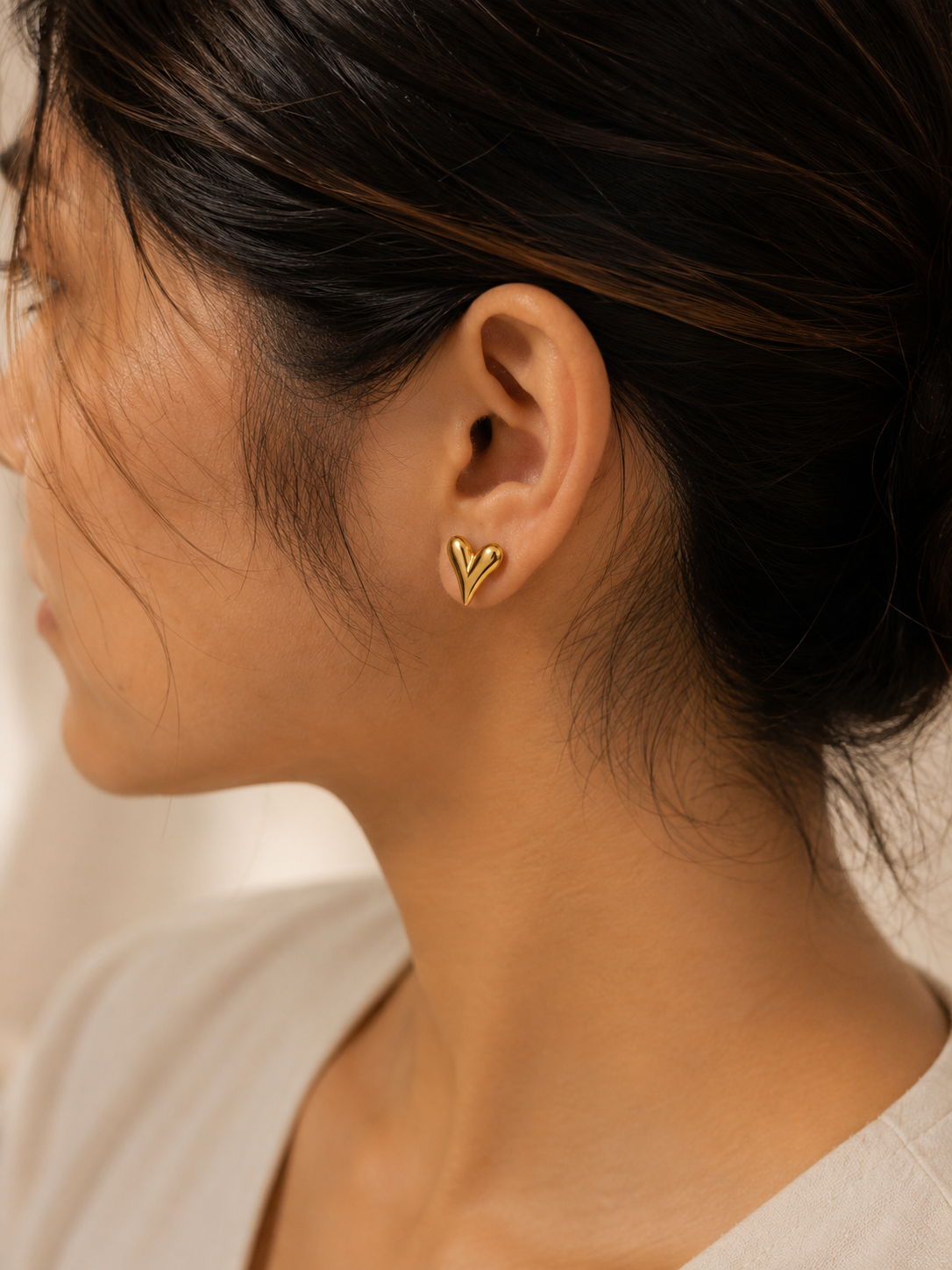 Alanki Elara Heart Stud Earrings - House of Alanki