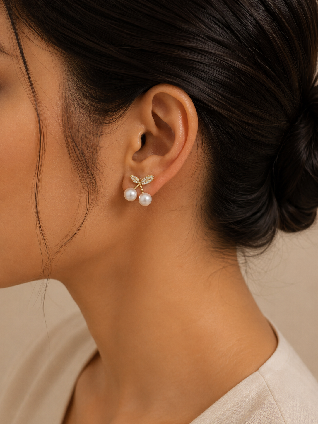 Aurelia Cherry Pearl Earrings - House of Alanki
