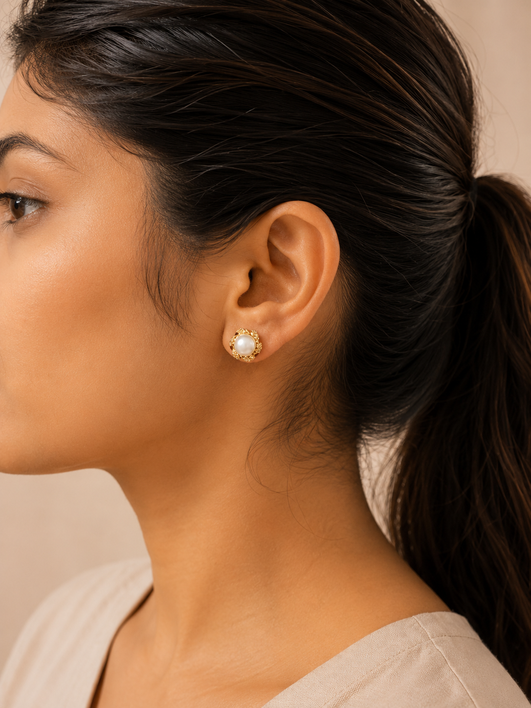 Pearl Bloom Stud Earrings - House of Alanki