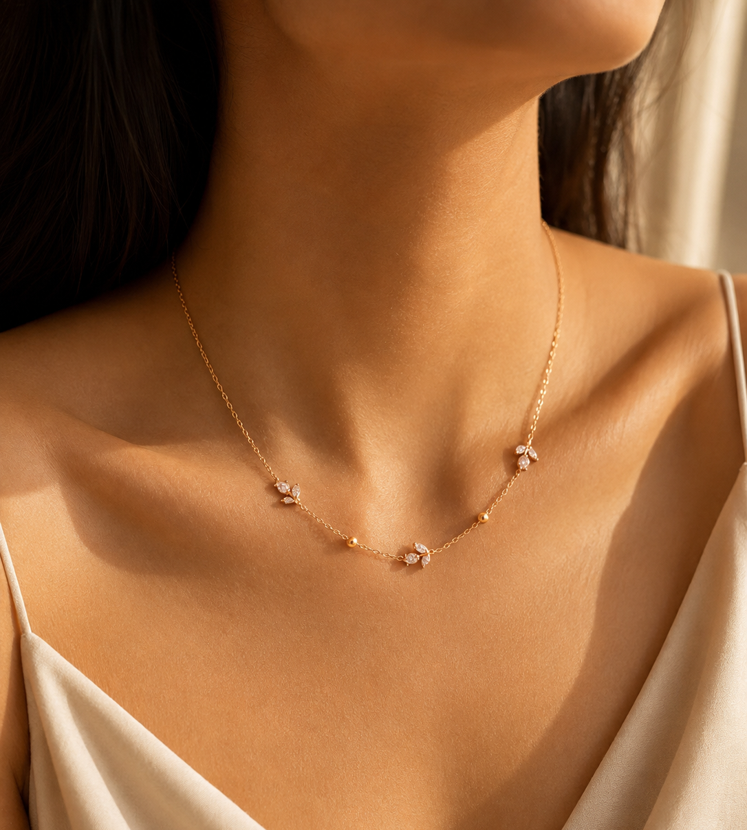 Tulip Whisper Delicate Necklace - House of Alanki