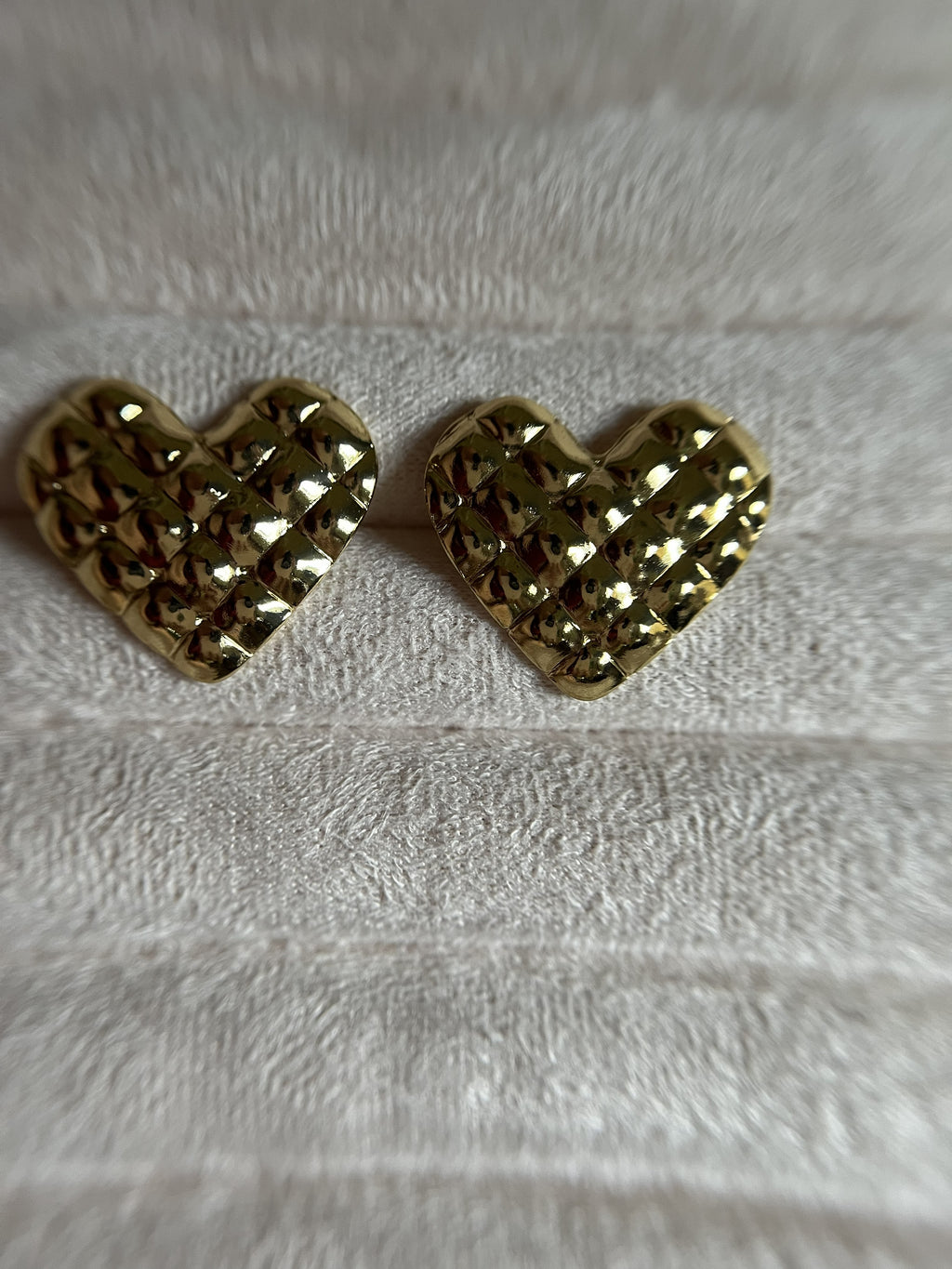 Alanki Celeste Quilted Heart Stud Earrings - House of Alanki