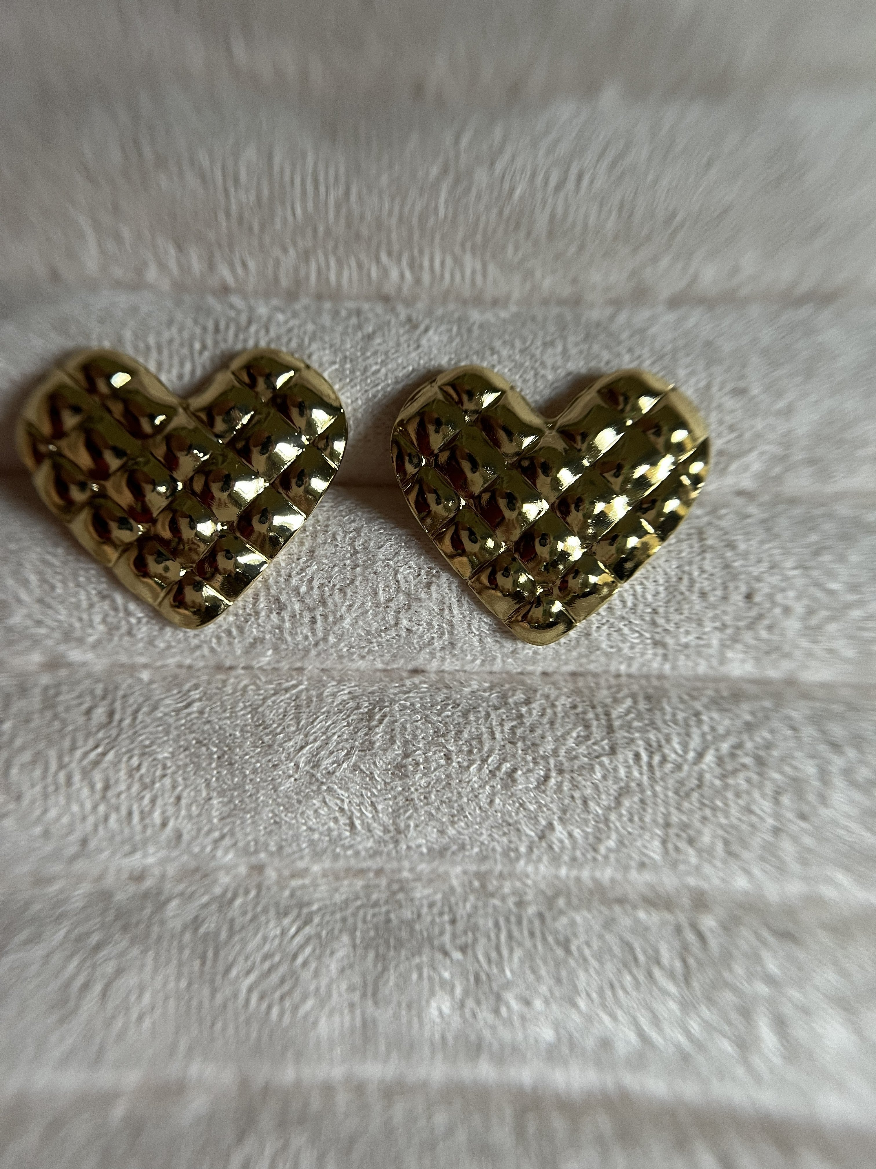 Alanki Celeste Quilted Heart Stud Earrings - House of Alanki