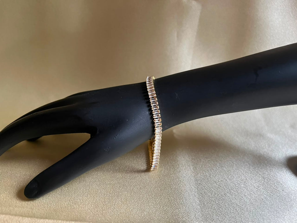 Celeste Baguette Crystal Bracelet - House of Alanki