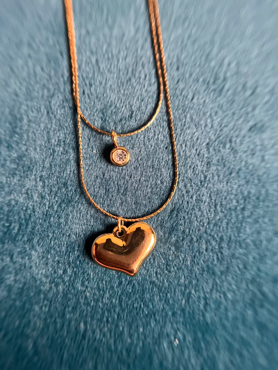 Golden Heart Sparkle Layered Necklace - House of Alanki