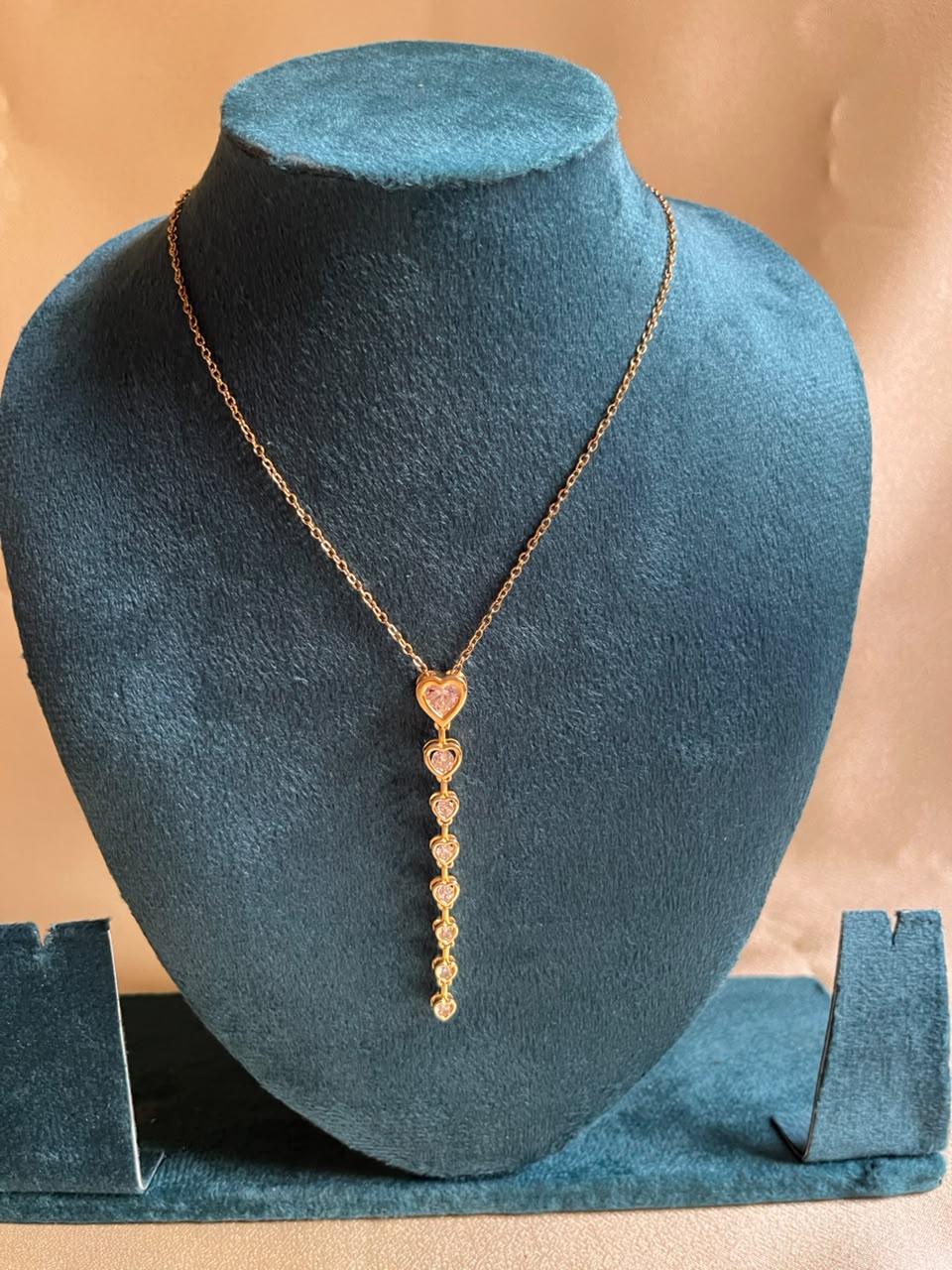 Blush Heart Cascade Necklace - House of Alanki