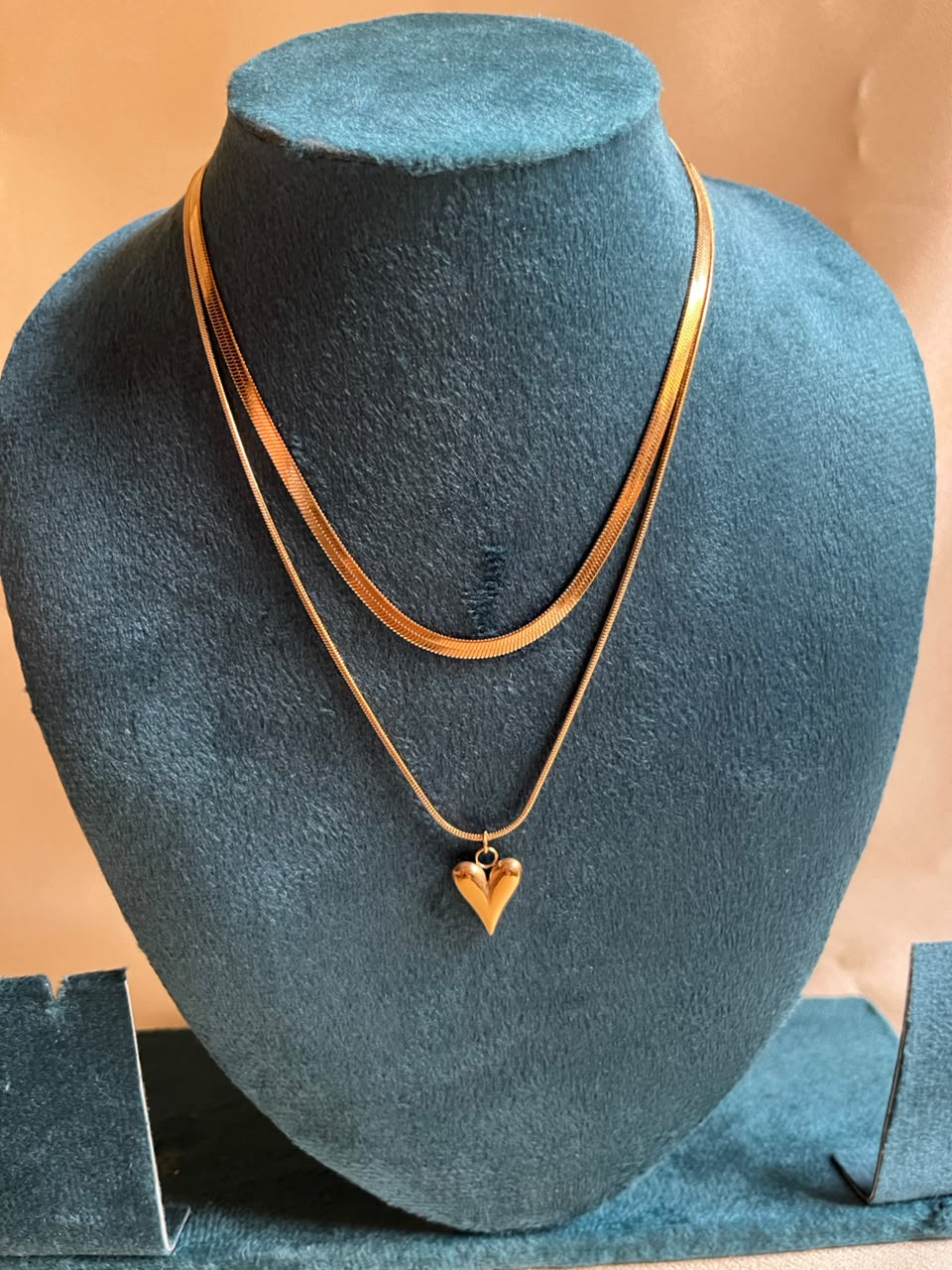 Golden Heart Layered Necklace - House of Alanki