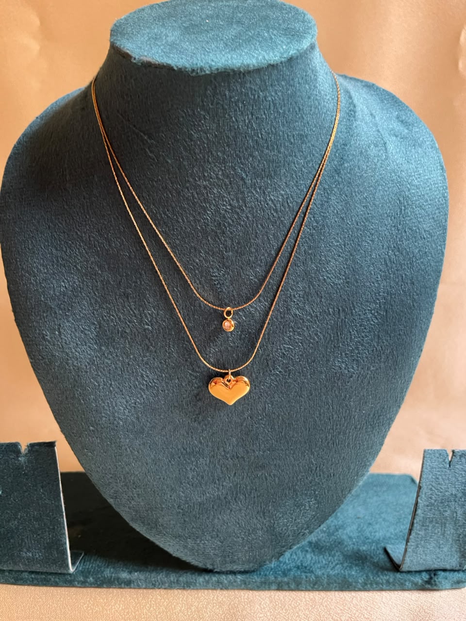Golden Heart Sparkle Layered Necklace - House of Alanki