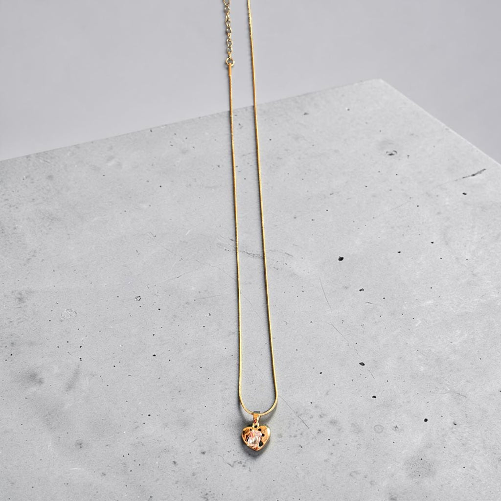 Blush Heart Pendant Necklace - House of Alanki