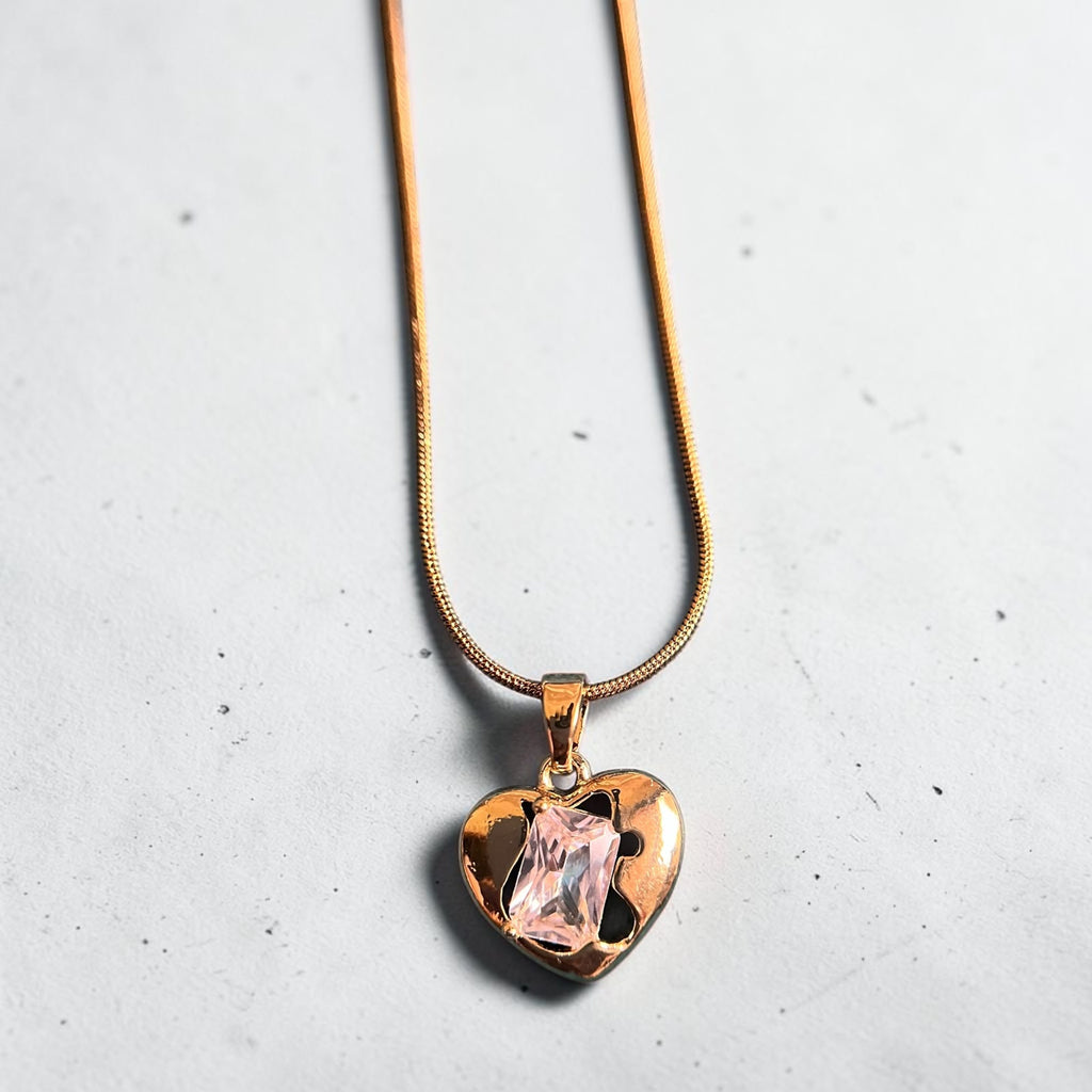 Blush Heart Pendant Necklace - House of Alanki