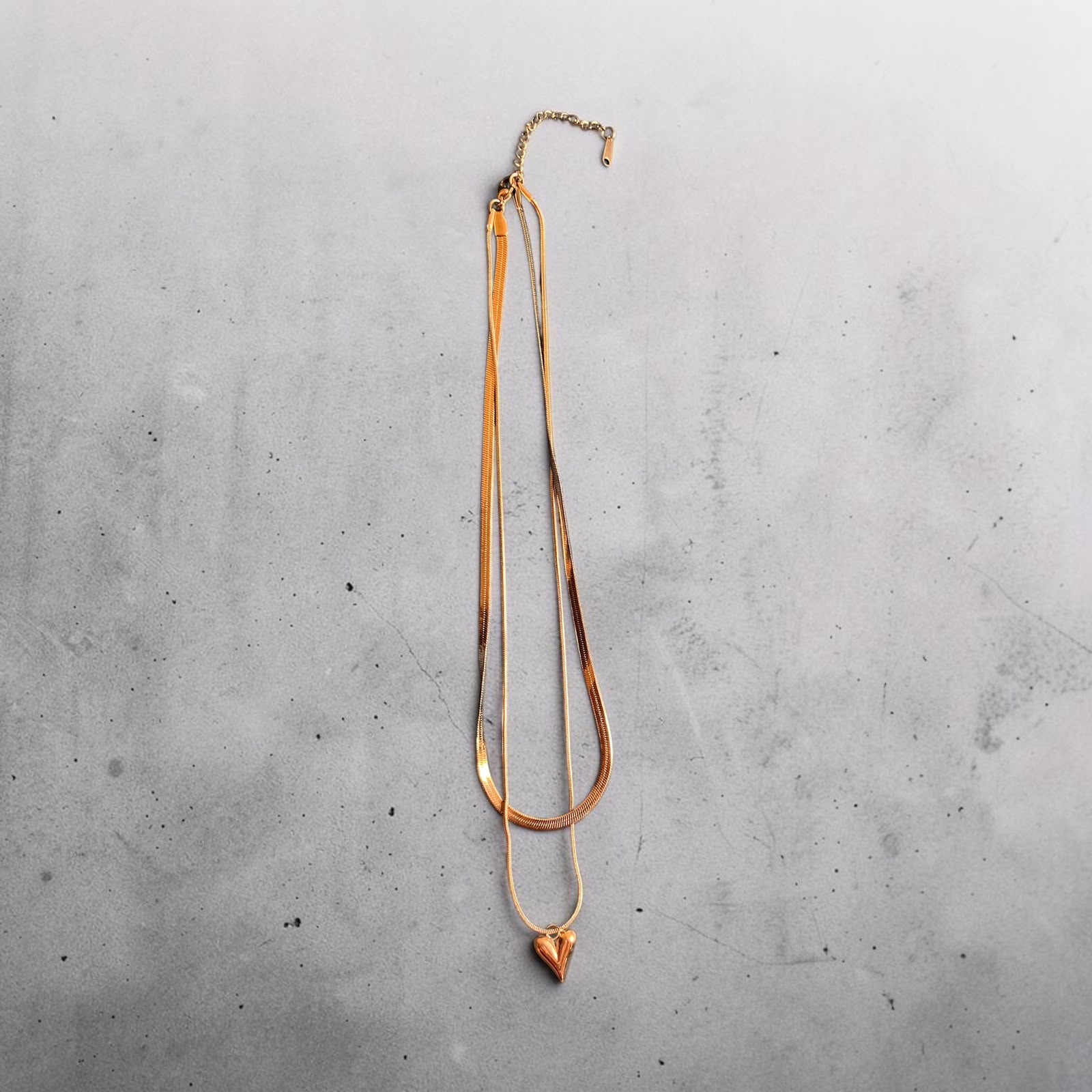 Golden Heart Layered Necklace - House of Alanki
