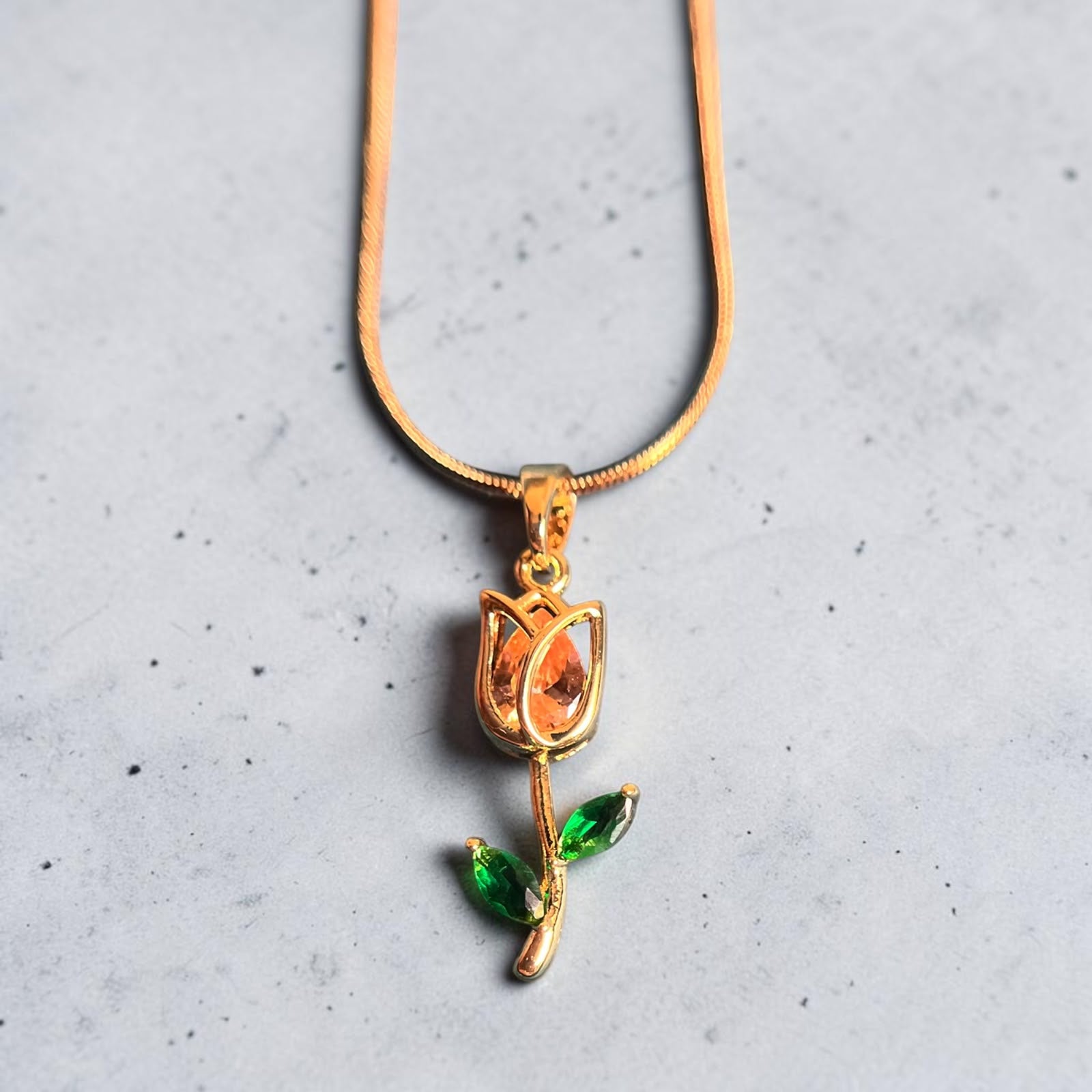 Golden Tulip Bloom Necklace - House of Alanki