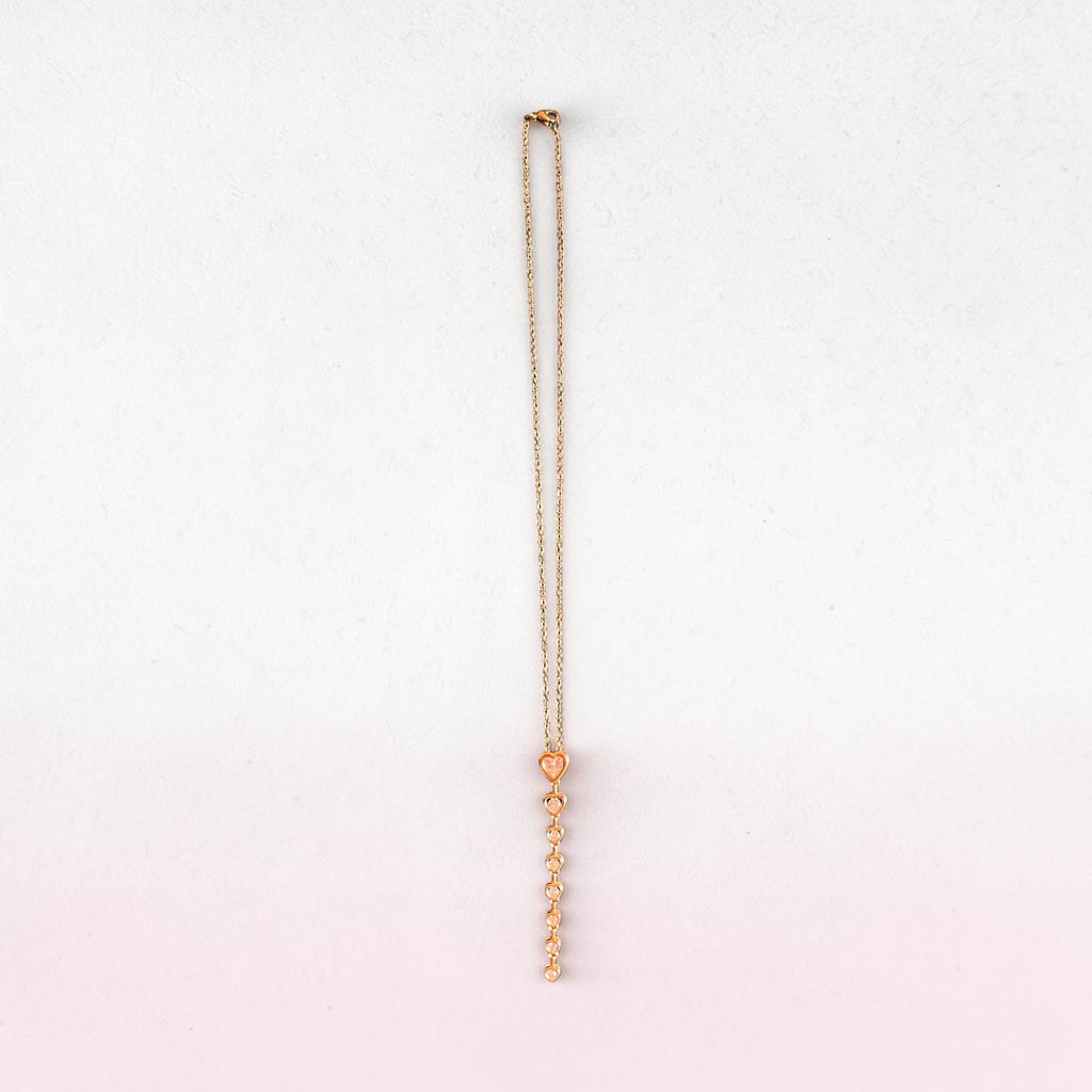 Blush Heart Cascade Necklace - House of Alanki