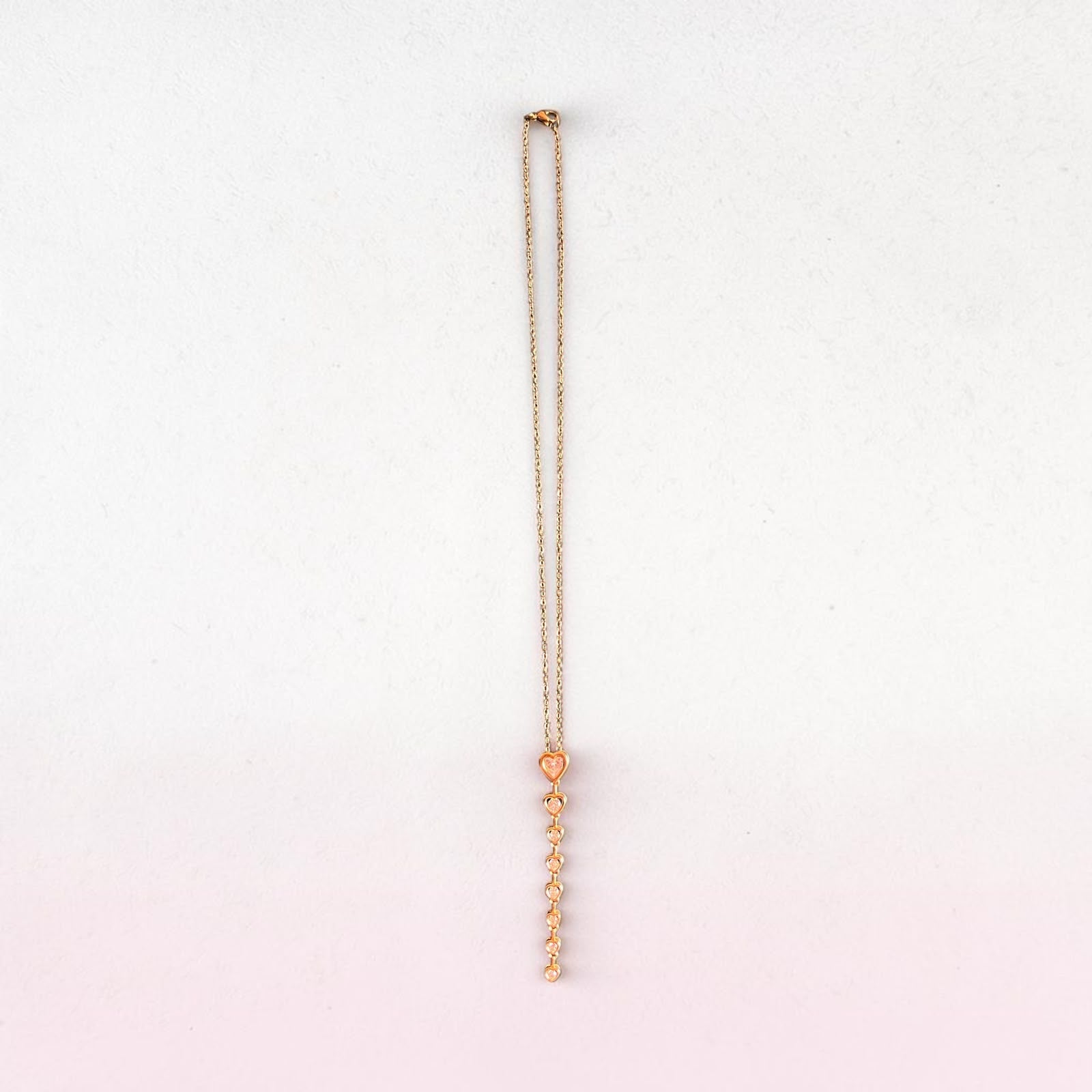 Blush Heart Cascade Necklace - House of Alanki